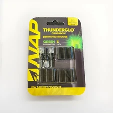Lighted Crossbow Arrow Nocks NAP THUNDERGLO™ 3 Pack Green Universal Fit Auto -On