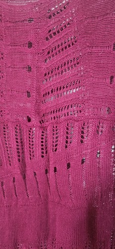 NWT MODA INTERNATIONAL open knit crochet dress in red linen viscose Small - Picture 5 of 8