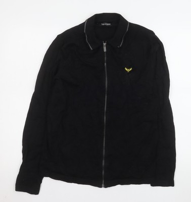 Threadbare Herren Basic Jacke schwarz Baumwolle Full Zip Größe M