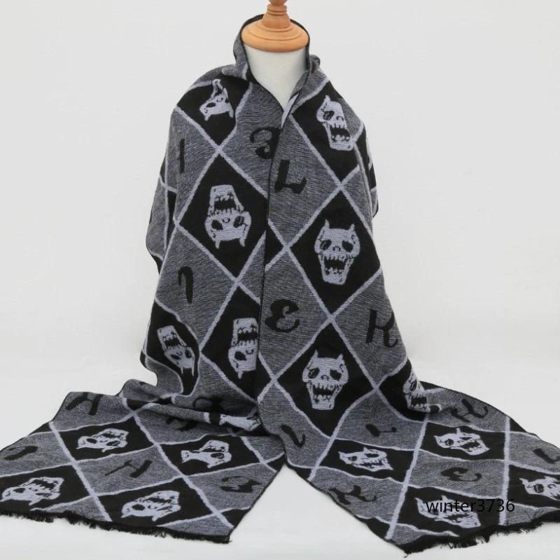 JoJo's Bizarre Adventure Periheral Kira Yoshikage Tema Invierno Cálido Bufanda Foto 2 de 4