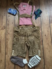Original komplettes Trachtenoutfit mit Lederhose, Hemd, Socken und Tüchern