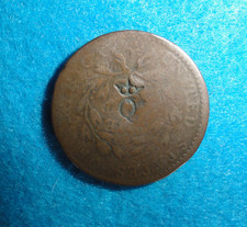 West Indies Counterstamp 1794 U.S. Large Cent, Crowned "Q" Or Fruit With Leaves.