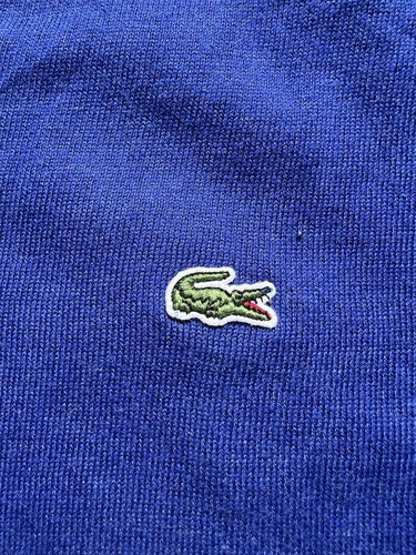 Lacoste Men Cotton Cashmere Blue Lightweight Pullover V-Neck Sweater EUR 7 2XL - Picture 5 of 8