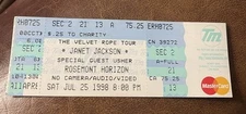 JANET JACKSON/USHER RARE UNUSED CONCERT TICKET ROSEMONT, IL 07/25/1998