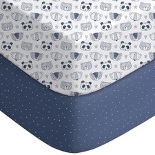 Baby Crib Sheets for Boys Girls, Fitted Crib Sheet 2 Pack for Standard Crib a...