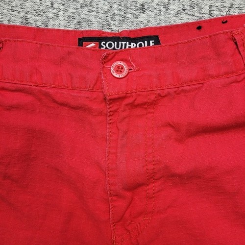 Southpole Cargo Shorts Casual Outdoor Everyday Red Size 14 Streetwear Comfort - Picture 2 of 9