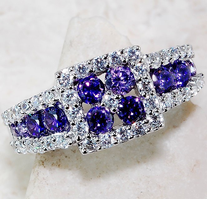 2CT  Amethyst 925 Solid Genuine Sterling Silver Ring Sz 6 J1-5