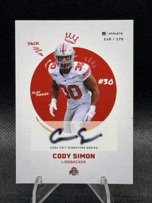 2024 Onit Ohio State Buckeyes Cody Simon Matte White ON CARD Auto /175 #S-24