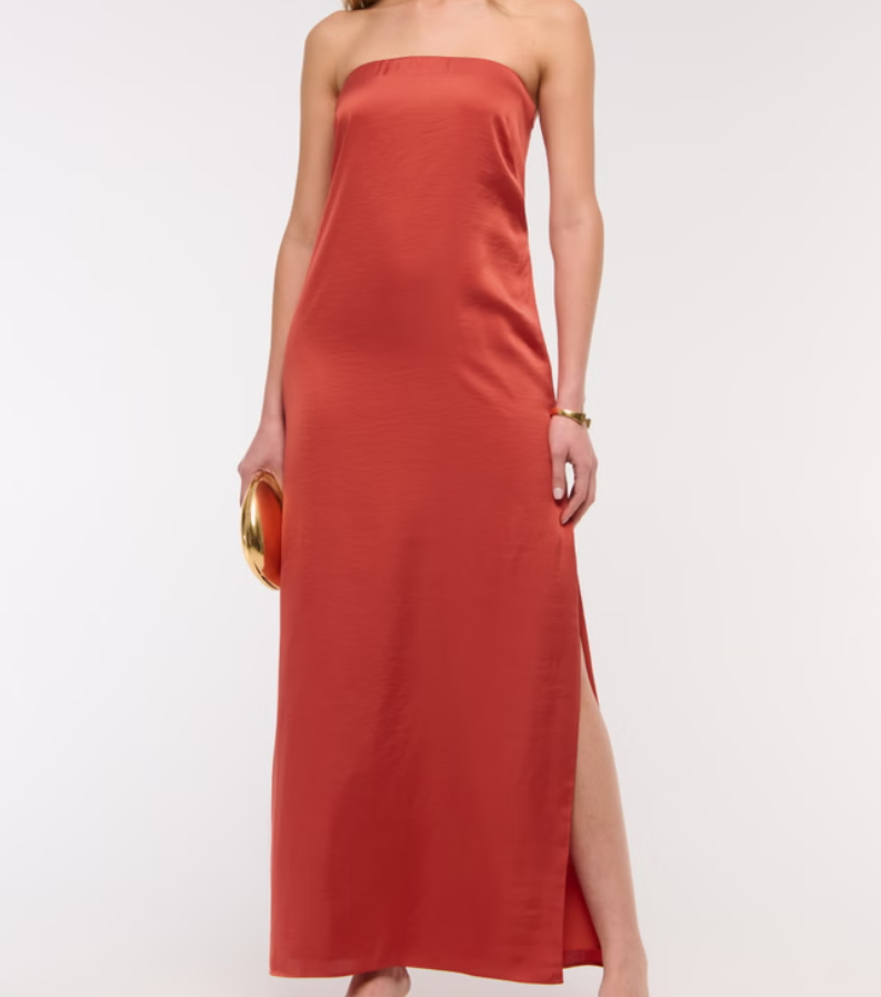 abercrombie red satin dress Abercrombie & Fitch Red Satin Halter Mini