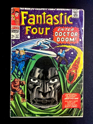 Fantastic Four # 57 (1966 Marvel) Dr. Doom Silver Surfer (Jack Kirby Art) Age