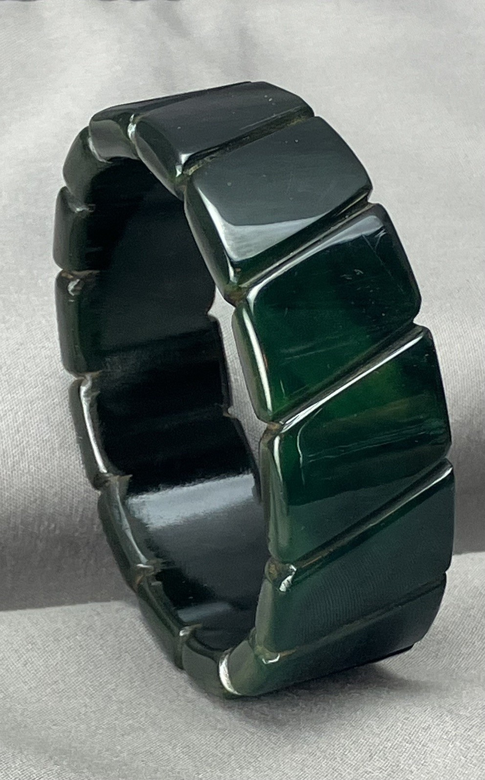 Vtg 1930's-40's Deep Translucent Marbled Green Ca… - image 3