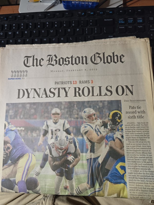 Boston Globe February 4 2019 New England Patriots Super Bowl Newspaper Brady