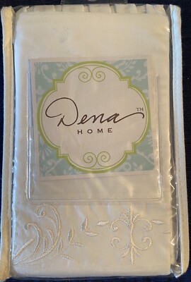 Dena Home Nostalgia King Sham Ivory Cream Cotton Handmade Embroidery Pleats Edge