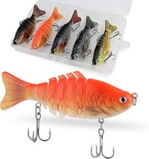 Fishing Lures 6 Segment Bionic Bait Treble Hooks Crucian Carp