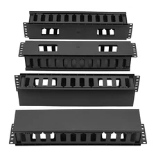 4 Pack Horizontal Rack Mount Cable Management, Cable Organizer, Cable Raceways