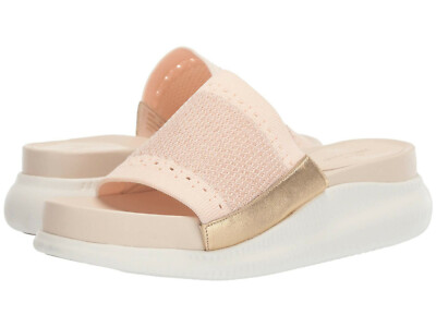 Cole Haan 2.Zero Grand Stitchlite Leather Slip-On Sand/Gold Sandals Size 10