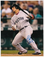 MIKE AVILES   BOSTON RED SOX   ACTION SIGNED 8x10