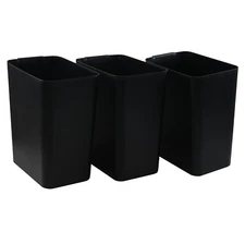 Idotry 3 Packs 4.5 Gal Plastic Trash Can Wastebasket Traditional Garbage Black