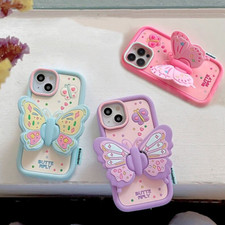 Custodia telefono silicone morbida farfalla 3D per iPhone 11 12 13 14 15 16 Pro Max