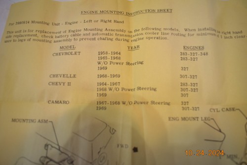 NOS Gm Motor Mountings 1965 - 72 Camaro Nova Impala Truck 58 - 64 impala 3990914 - Picture 7 of 7
