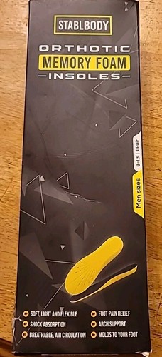STABLBODY Thick Memory Foam Insoles for Men - Orthotic Inserts for Plantar Fa...