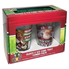 NEW ICUP ELF THE MOVIE 3 PIECE PINT GLASS AND ICE TRAY SET CHRISTMAS