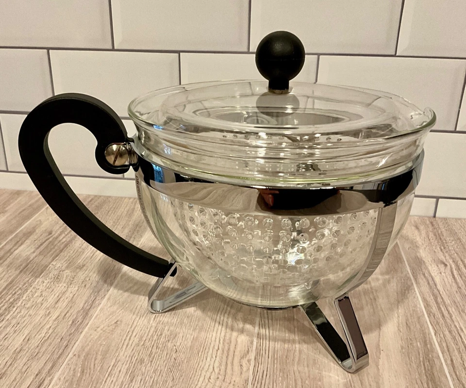 Bodum Chambord 4 Cup Glass Teapot Plastic Infuser Black Plastic Handle Lid - Image 4 of 4