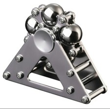 Silver Ball Bearing Desktop Fidget Spinner Stand  Case Adults Kids ADHD Toys