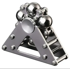Silver Ball Bearing Desktop Fidget Spinner Stand & Case Adults Kids ADHD Toys