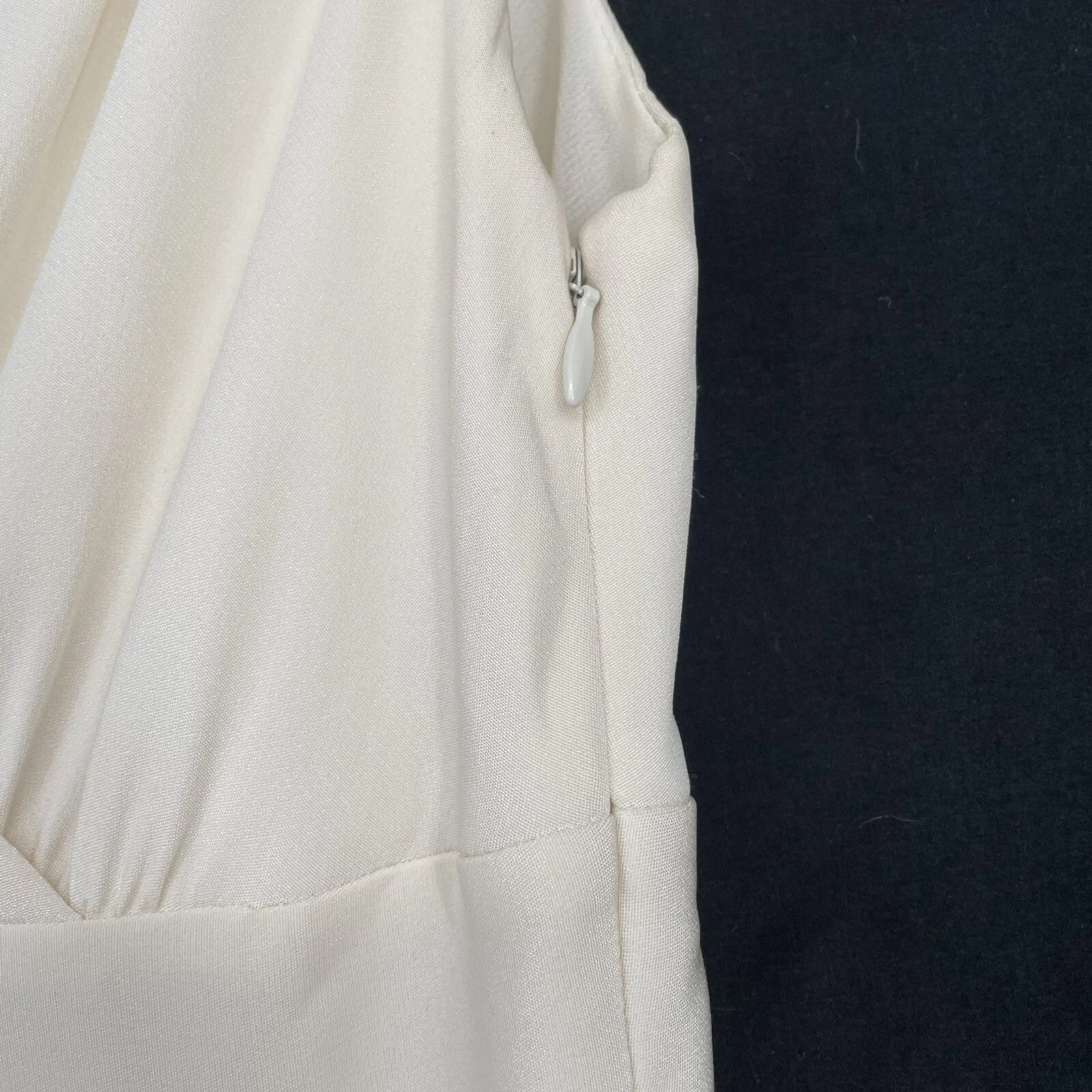 OFF WHITE Abito vestito J Crew Sophia in seta donna Petite taglia 2 bianco sporco beige