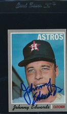 1970 Topps #339 Johnny Edwards Astros Signed Auto *2091