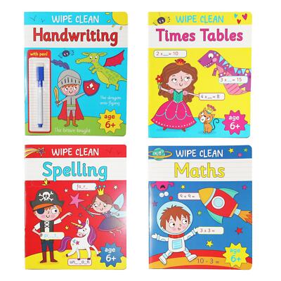 Learn with Me Wipe Clean Bücher mit Stift 4er Set mit Tragetasche 6 Jahre +