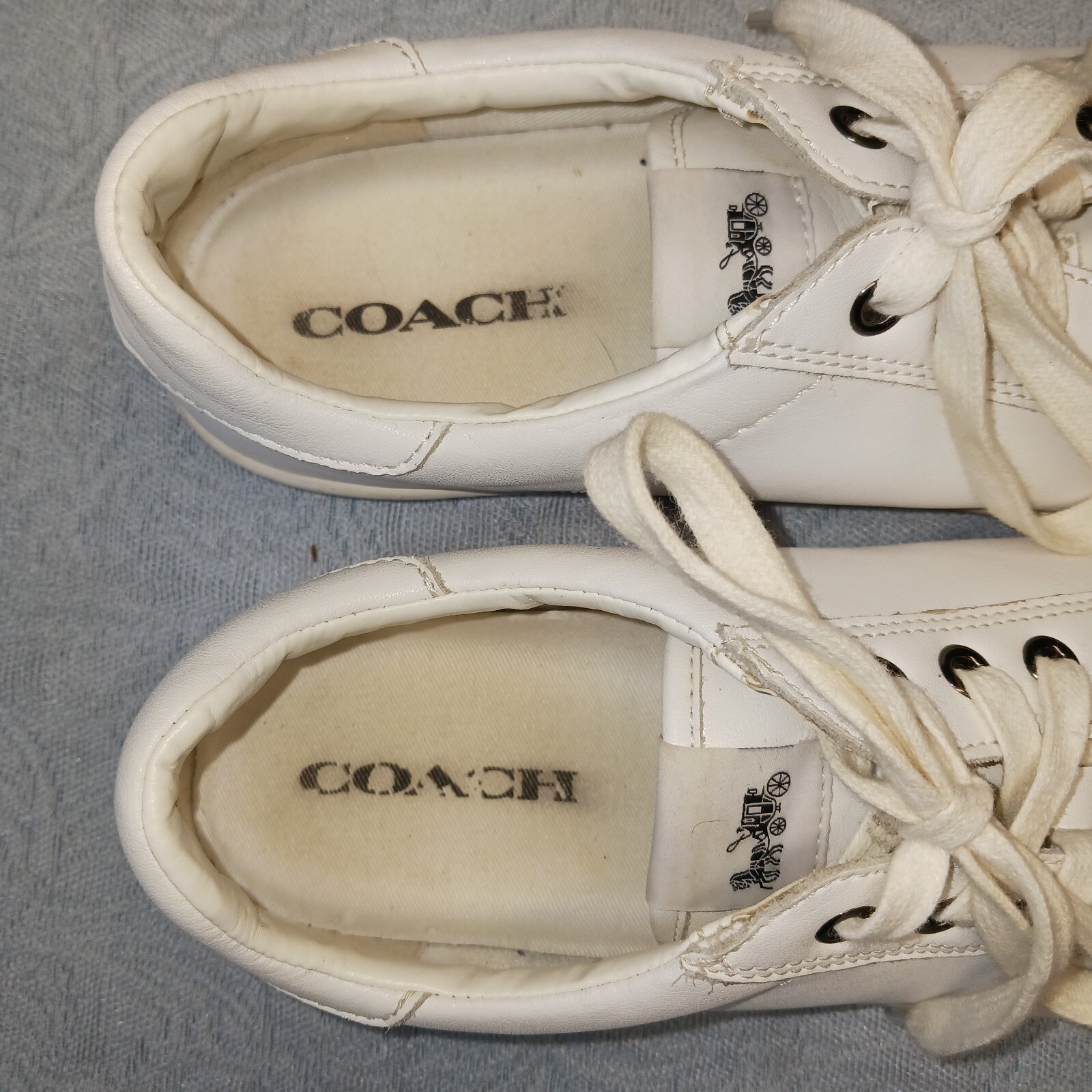 Coach Porter Leather Sneakers Womens Shoes Size 9B White G3781  thumbnail 10
