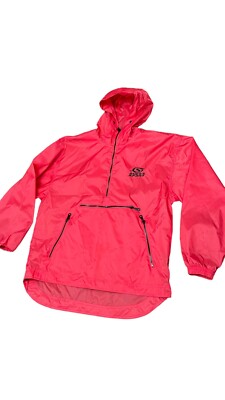 Vintage Guess Sport Windbreaker Jacket S Mens Anorak Hood Red