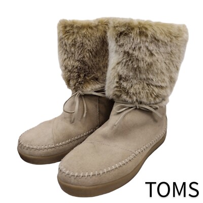 Toms Women's Sz US Nepal Suede Oxford Tan Moccasin Boots