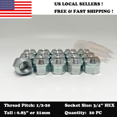 20PCS 1/2-20 Lug Nuts, Replacement for 1987-2018 Jeep Wrangler,2002-2012 Liberty,1993-2010 Grand Cherokee,1991-2019 Ford Explorer,1994-2001Dodge