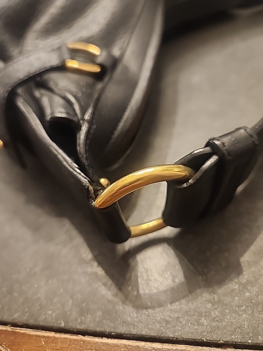 Vintage SALVATORE FERRAGAMO Black Leather Hobo Shoulder Bag Vintage SALVATORE FERRAGAMO Black Leather Hobo Shoulder Bag