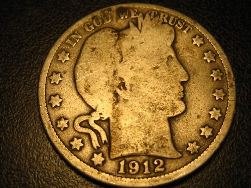 1912-P 90% Silver Barber Half Dollar Good FULL RIMS     ^^^^^