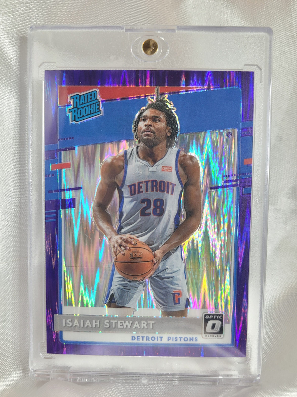 2020 Panini Donruss Optic Isaiah Stewart Purple Shock Prizm Rookie 166