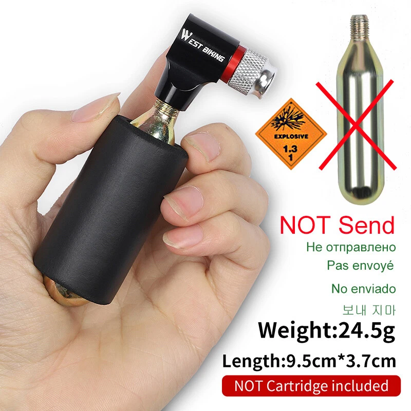 WEST BIKING Aluminum MTB Road Bike Bicycle Pump Fast Air CO2 Inflator Ball Pump - Image 3 of 4