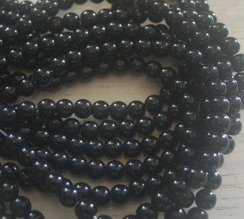 1-2 Strang Glasperlen facettiert schwarz 6mm Kugel Perle Bastelperle - Picture 5 of 5