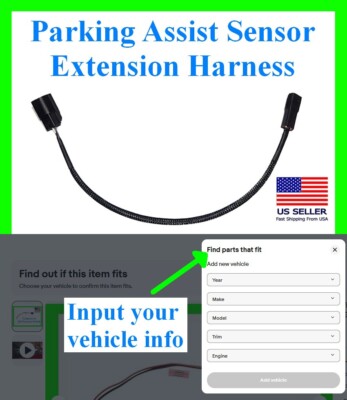 fits Jeep Ram Dodge Parking Assist Sensor Extension Harness Connector ...