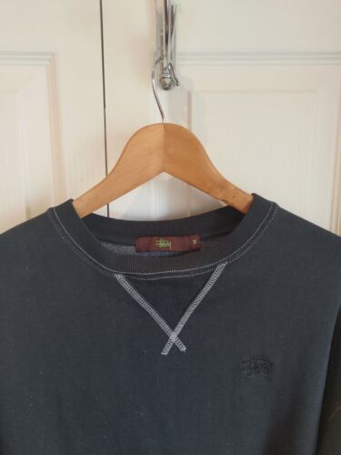 Vintage Stussy Pullover Pulli Sweatshirt schwarz Gr. M - Bild 6 von 8