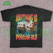 Retro Possum Mens Womens Shirt,Weirdcore Animal Graphic Tee, Cotton Shirt