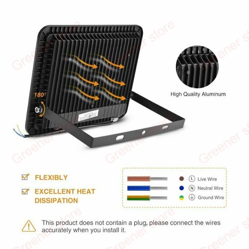Led Flood Light 10W 20W 30W 50W 100W Outdoor Spotlight IP65 Security Garden Lamp - Picture 3 of 18