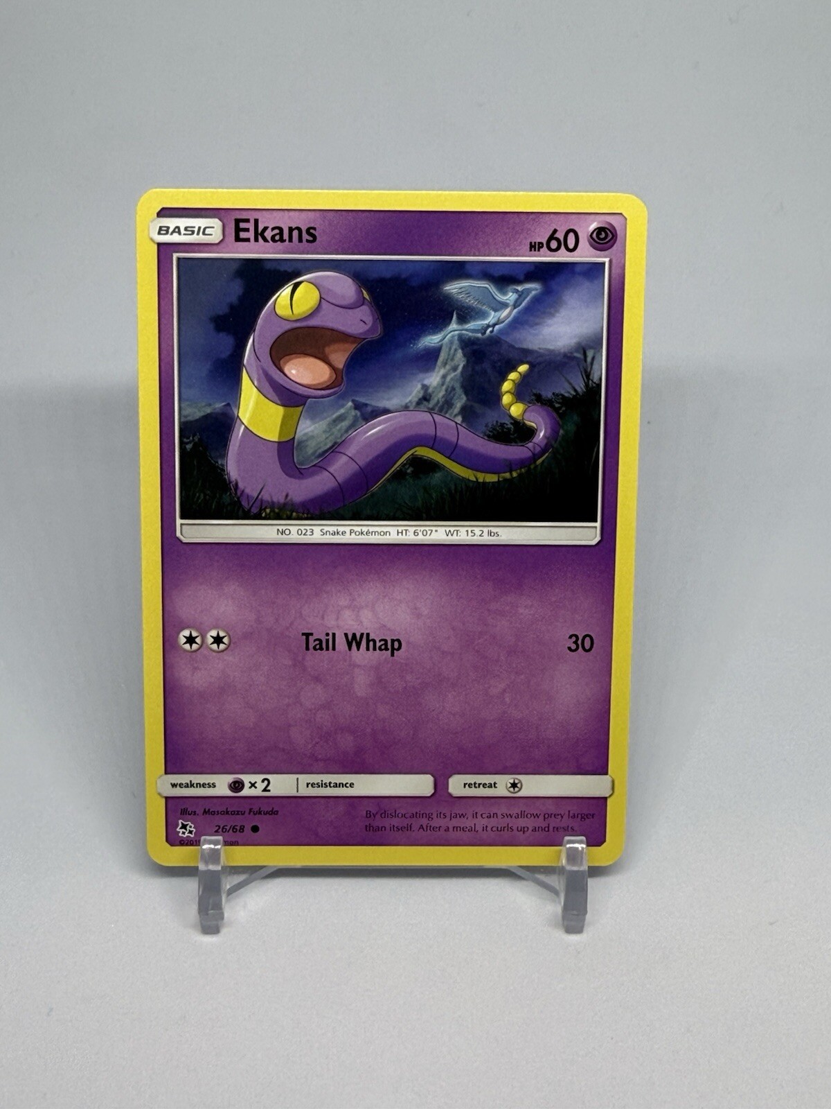 Ekans 26/68 (NM, Pokemon Card, Hidden Fates, 2019, Psychic, Common)