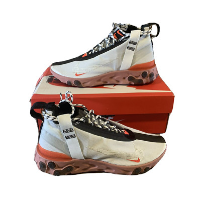 Nike React Runner Mid WR ISPA Summit White/Off White AT3143-100 Size 5 W/Box