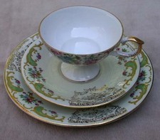Dessert/Salad Set Bavaria Johann Seltmann Vohenstrauss White with Green