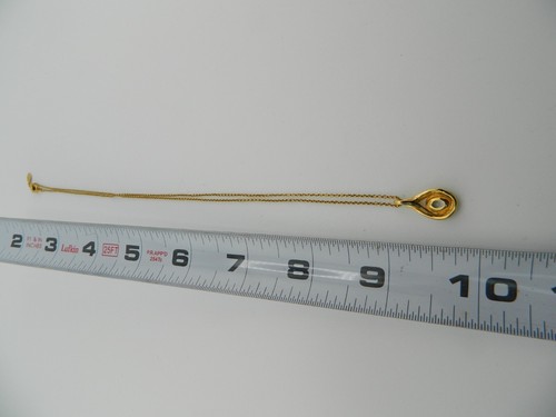 Vintage W Lind 14KGE Rhinestone Teardrop Necklace - Picture 4 of 6
