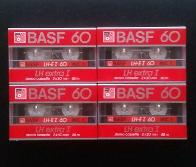 BASF Audio Cassettes LH-E I - 4 Sealed Virgin Music Cassettes - Lot of 4 FEB